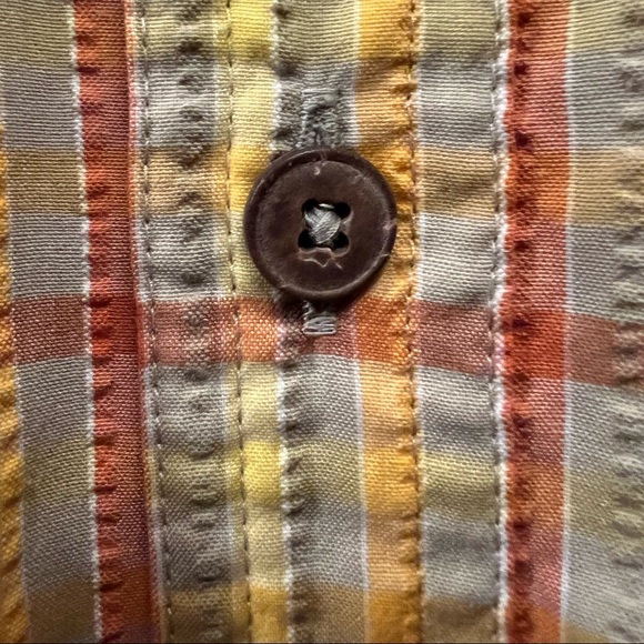 Patagonia men’s red/yellow plaid short sleeve button shirt size L - Picture 6 of 10